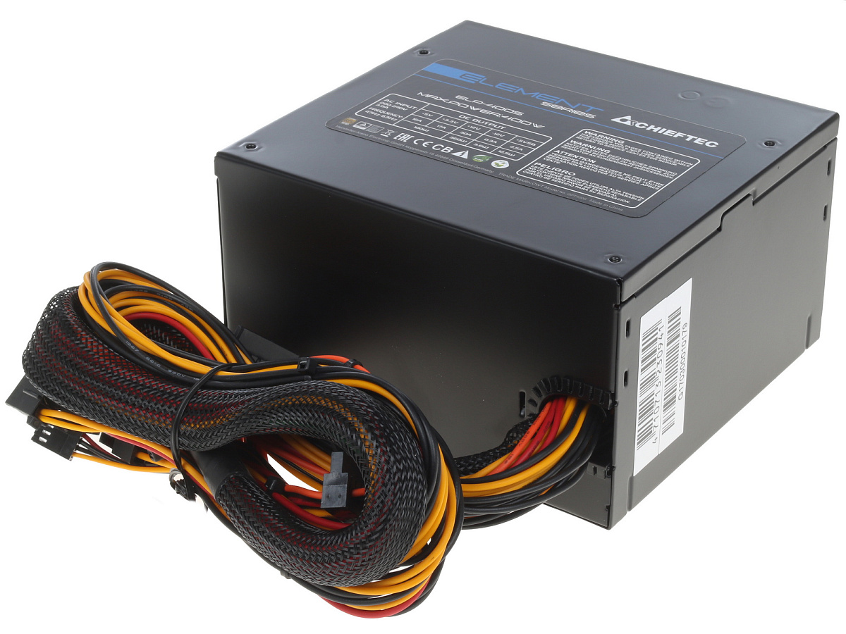 БП ATX 400W Chieftec Element ELP-400S, 20+4/20+4+8/24+4/24+8, 12cm, 1x6+2p PCI-E