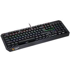CANYON Hazard GK-6, Wired multimedia gaming keyboard with lighting effect, 108pcs rainbow LED, Numbers 104keys, RU+EN double injection layout, cable length 1.8M, 450.5*163.7*42mm, 0.90kg, color black