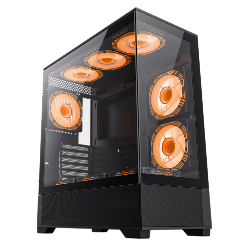 Корпус GameMax Vista AB, Midi Tower, E-ATX, Black, 2x3.5"/2x2.5", 2xUSB2.0, USB3.0, USB-C