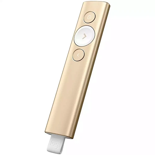 Презентер Logitech Spotlight Presentation Remote, Gold, 85 mAh, BT/2.4GHz, USB