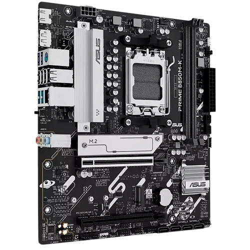 ASUS Main Board Desktop Socket AM5 AMD B850 Chipset 2 x DIMM slots, max. 128GB, DDR5 1 x DisplayPort 1 x HDMI 2 x M.2 4 x SATA micro-ATX Form Factor