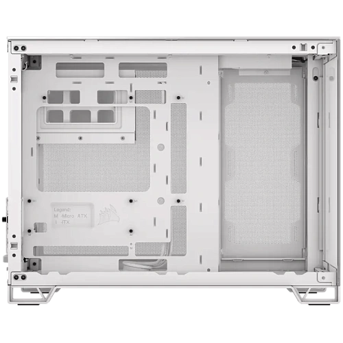 CORSAIR 2500X Micro ATX Dual Chamber PC Case - White/Satin Gray Aluminum