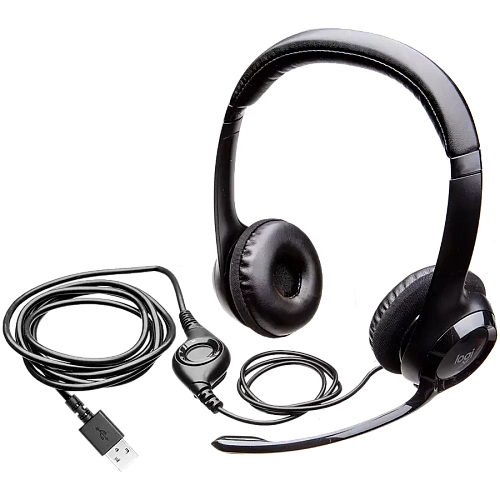 Гарнитура Logitech H390 (USB, элементы управления на кабеле, кабель 2.33м) (M/N: A00146)