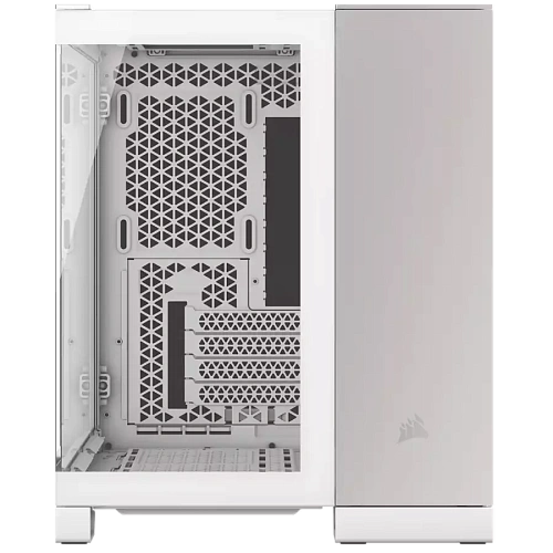 CORSAIR 2500X Micro ATX Dual Chamber PC Case - White/Satin Gray Aluminum