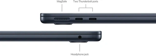 Ноутбук Apple MacBook Air A3114, Apple M3/15"Retina/8GB/256GB/10-core GPU/MacOS/Midnight