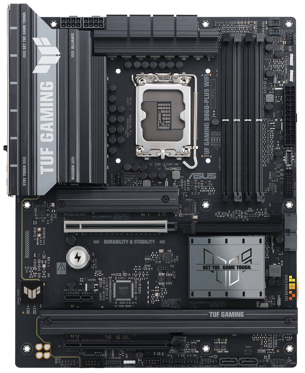 ASUS Main Board Desktop LGA1851 Intel B860 Chipset 4 x DIMM slots, max. 256GB, DDR5 1 x DisplayPort 1 x HDMI port 1 x Wi-Fi module 3 x M.2 slots 4 x SATA ATX Form Factor