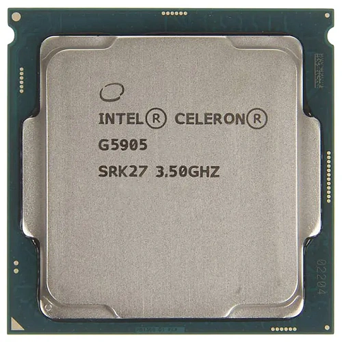 Intel Celeron G5905, S1200/2 cores/Comet Lake/3.5GHz/4MB L3/14nm/UHD Graphics 610/58W, OEM