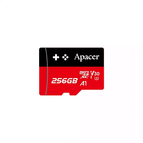 Карта памяти Micro SDXC 256GB Apacer, Class 10 UHS-I U3, A1, 100/80 Мбайт/с