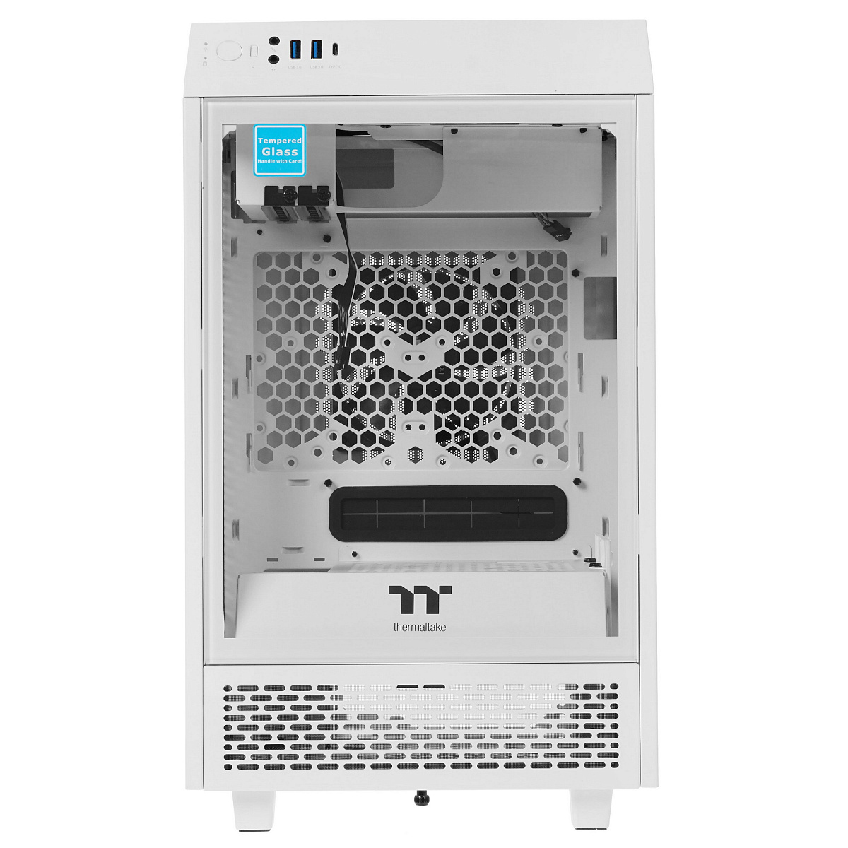 Корпус Thermaltake The Tower 100, Mini Tower, m-ITX, Snow, 2x3.5"/2x2.5", 2xUSB3.0, USB-C