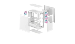 Корпус DeepCool CG580 4F WH, Midi Tower, ATX, White, 2x3.5"/2x2.5", 2xUSB3.0, USB-С