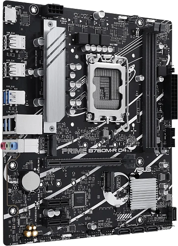 Матплата Asus Prime B760M-R D4, iB760, S1700, mATX, 2DDR-4, 1xPCI-Ex16, 4SATA, 2xM.2, HDMI, 14USB