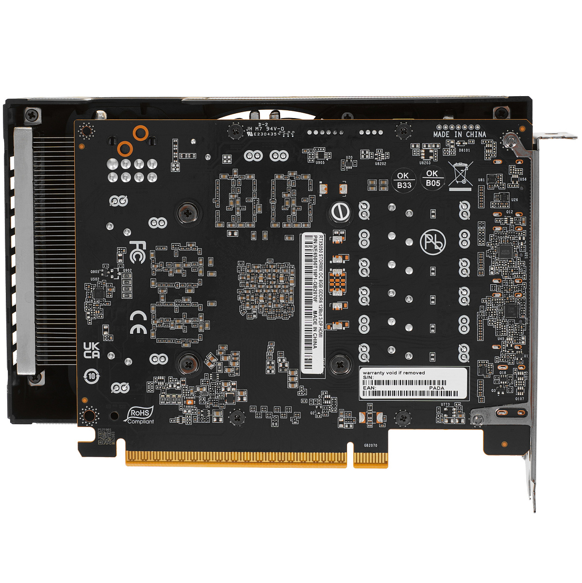 GF RTX5050, Palit StormX OC, 2617MHz/20000MHz, 128bit, 8GB GDDR6, HDMI, 3xDP