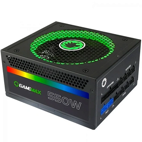 БП ATX 550W GameMax RGB-550, Gold, 24+4/20+4+8/24+8, 14cm, 2x6+2p PCI-E