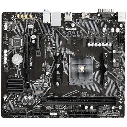 Матплата Gigabyte A520M K V2, AM4, mATX, 2DDR-4, 1xPCI-Ex16, 4SATA, 1xM.2, HDMI, 12USB