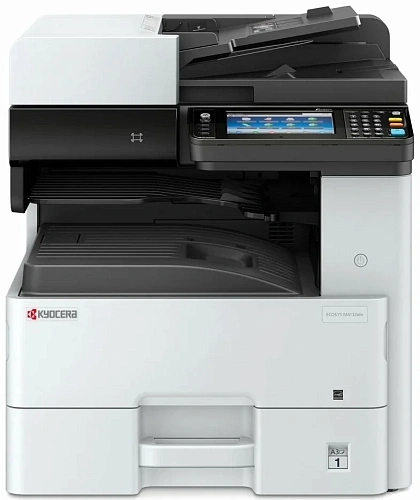 МФУ лазерное Kyocera ECOSYS M4132idn (A3), монохромное, Printer/Scanner/Copier, 1200x1200 dpi, 32/17 ppm (A4/A3), 1 GB, 1.2 GHz, tray 100+500 sheets, RADF 50 sheets, USB+Ethernet, Duplex, 7" touchscreen, HyPAS, drum 300k, starter toner 3k