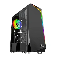 Корпус Wintek Crystal D533-B TG, Midi Tower, ATX, Black, 1x3.5"/1x2.5", 3xUSB