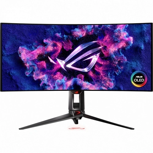 Монитор 34" Asus ROG Swift PG34WCDM,Black,OLED,3440x1440@240Hz,450кд/м2,1500000:1,0.03ms,USB,HDMI,DP
