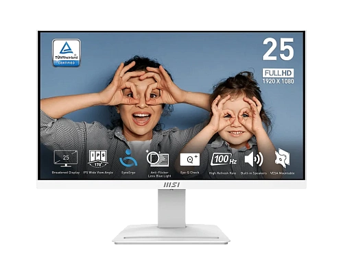 Монитор 24.5" MSI PRO MP253W IPS 1920x1080 100Hz 1ms 300cd/m 1000:1 1xD-Sub 1xHDMI 1xDP 2x3W Белый