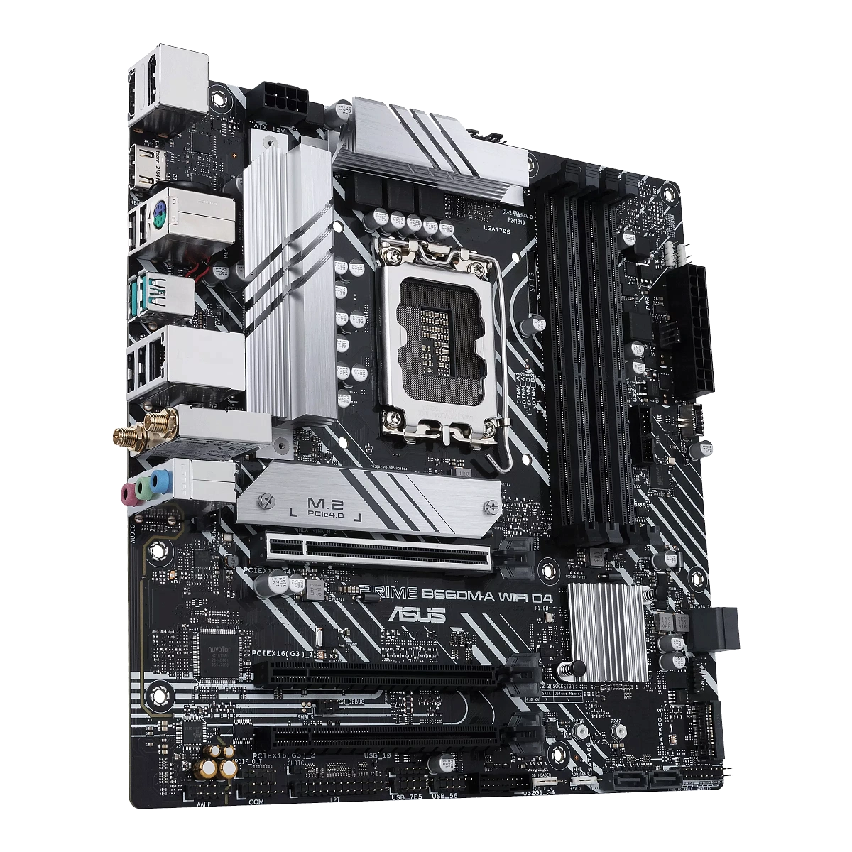 Матплата Asus Prime B660M-A WiFi D4, iB660, S1700,mATX,4DDR-4,3xPCI-Ex16,4SATA,2xM.2,2xHDMI,DP,16USB