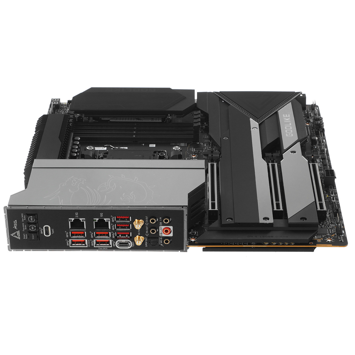 Матплата MSI MEG X670E Godlike, AM5, E-ATX, 4DDR-5, 3xPCI-Ex16, 8SATA, 4xM.2, 19USB