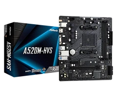 Матплата ASRock A520M-HVS, AM4, mATX, 2DDR-4, 1xPCI-Ex16, 4SATA, 1xM.2, VGA, HDMI, 12USB