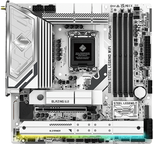 Материнская плата ASRock B860M STEEL LEGEND WIFI LGA1851 4xDDR5 4xSATA 4xM.2 1xHDMI 1xDP WiFi mATX
