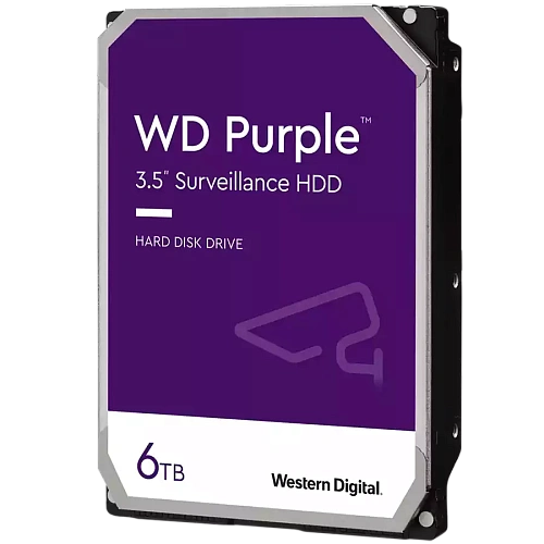 Жесткий диск для видеонаблюдения HDD  6Tb Western Digital Purple SATA 6Gb/s 256Mb 3,5" WD64PURZ