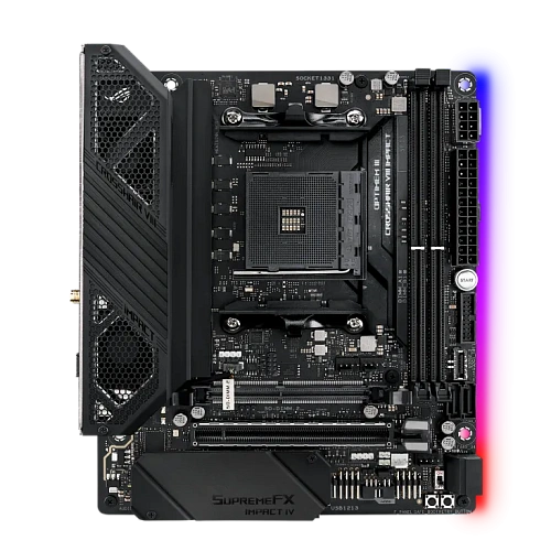 Матплата Asus ROG Crosshair VIII Impact, AM4, mDTX, 2DDR-4, 1xPCI-Ex16, 4SATA, 2xM.2, 13USB