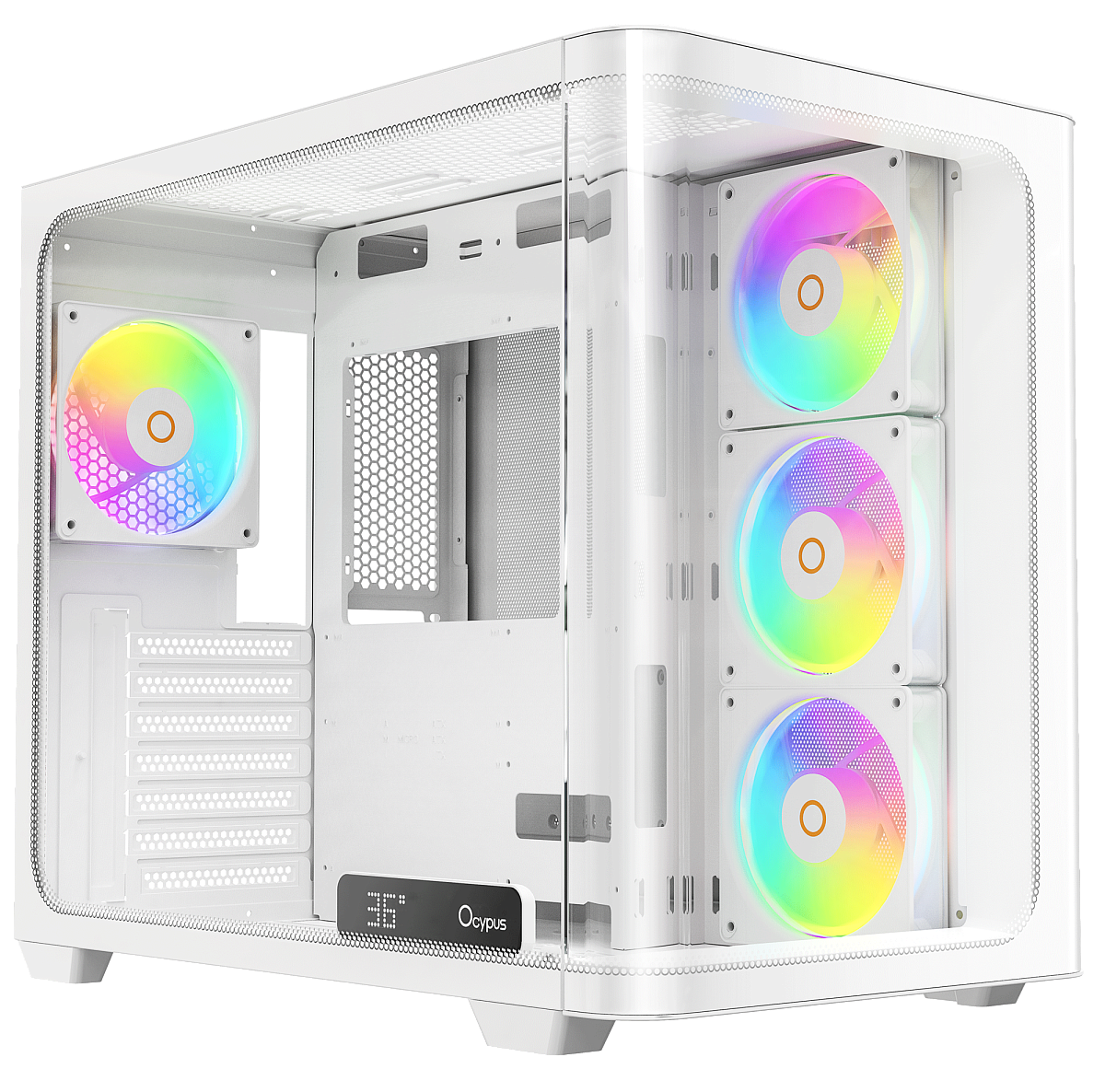 Корпус Ocypus Iota C70 WH Curve ARGB Digital ATX/mATX/mITX 2xUSB Type-C Белый Iota-C70-WHD400CD-GL
