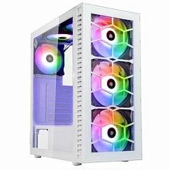 Корпус ПК без БП Kolink Observatory HF Glass ARGB Midi Tower Case - White