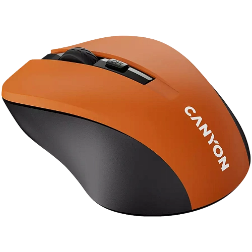 CNE-CMSW1O CANYON мышь, цвет - оранжевый, беспроводная 2.4 Гц, DPI 800/1000/1200 DPI, 3 кнопки и колесо прокрутки, прорезиненное покрытие