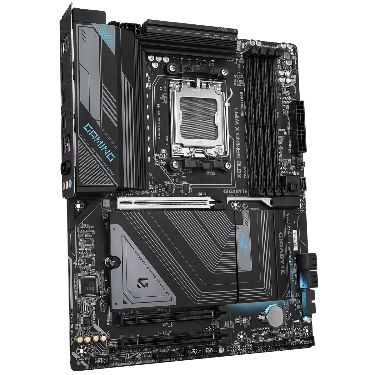Матплата Gigabyte X870 Gaming X WiFi7, AM5, ATX, 4DDR-5,1xPCI-Ex16, 4SATA, 3xM.2, HDMI,2xUSB-C,14USB