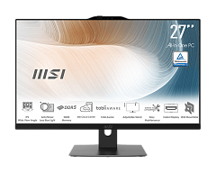 Моноблок MSI Modern AM272P 1M 27'' FHD, Ultra 5 120U, 16Gb, 512Gb, Non-OS, Черный Клавиатура + Мышь в комплекте (батареек нет), 1M-681XRU