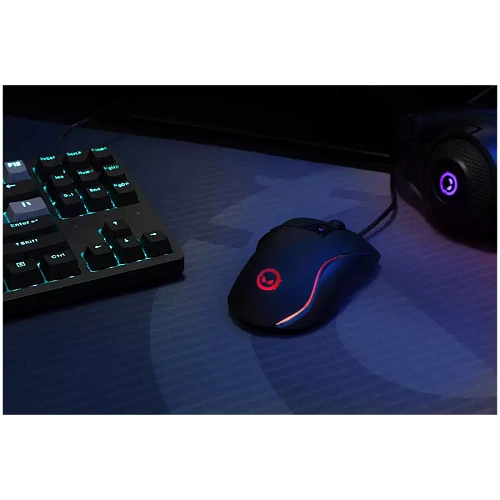 LORGAR Jetter 357, gaming mouse, Optical Gaming Mouse with 6 programmable buttons, Pixart ATG4090 sensor, DPI can be up to 8000, 30 million times key life, 1.8m PVC USB cable, Matt UV coating and RGB lights with 4 LED flowing mode, size:124.90*71.65*41.36