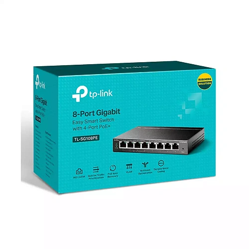 Коммутатор PoE+ GbE Easy Smart 8-портовый Tp-Link TL-SG108PE