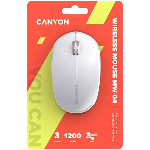 CANYON mouse MW-04 3buttons BT Wireless White