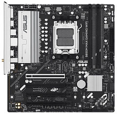 Матплата Asus B850M Max Gaming WiFi, AM5, mATX, 4DDR-5, 4xPCI-Ex16, 4SATA, 3xM.2, HDMI, DP, 9USB