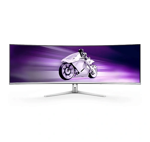 Изогнутый Игровой Монитор 49" PHILIPS 49M2C8900/00/01, QD OLED, 5120x1440, 240Hz, R1800, 350кд/м, 0,03мс, 1 500 000:1, 32:9, 178º/ 178º, 2xHDMI, 1xDP, 1xUSB-C, 1xAudio out, Колонки 4x7,5W DTS Sound, sRGB, VESA 100x100, Регулировка по высоте 120mm, Поворот