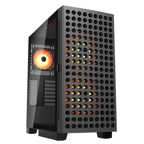 Корпус Cougar Airface ECO RGB, Midi Tower, ATX, E-ATX, Black, 2x3.5"/2x2.5", 2xUSB3.0, USB-С