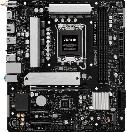 Материнская плата ASRock B860M-X WIFI LGA1851 2xDDR5 4xSATA 2xM.2 1xHDMI 1xDP WiFi mATX