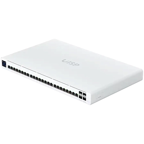 Ubiquiti UISP-S-Pro-EU 220W (27V) PoE switch with (24) GbE RJ45 ports, including (16) with 27V passive PoE, and (4) 10G SFP+ ports