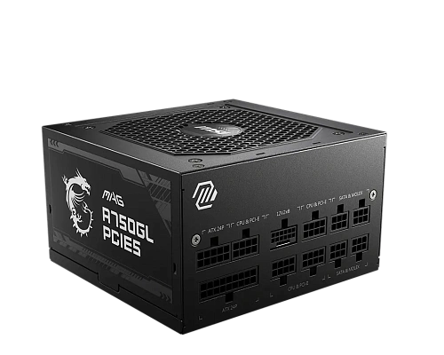 БП ATX 750W MSI MAG A750GL PCIE5, Gold, 20+4/24+4/24+4+8/24+8+8, 12cm, 3x6+2p+16p PCI-E