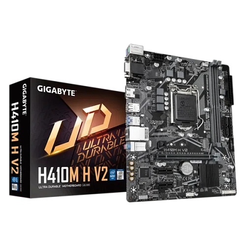 Матплата Gigabyte GA-H410M H V2, iQ470, S1200, mATX, 2DDR-4, 1xPCI-Ex16, 4SATA, 1xM.2,VGA,HDMI,10USB