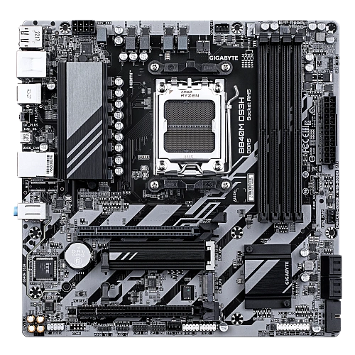 Матплата Gigabyte B840M DS3H, AM5, mATX, 4DDR-5, 2xPCI-Ex16, 4SATA, 2xM.2, HDMI, 2xDP, 10USB