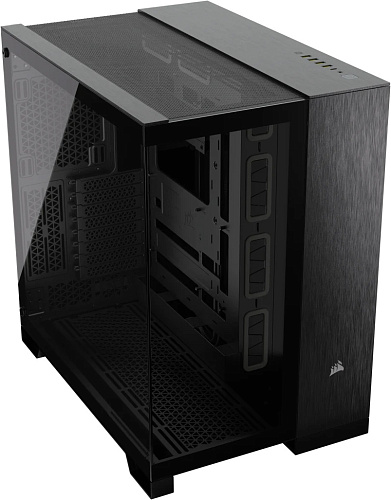 Корпус Corsair 6500X, Midi Tower, m-ATX,  Black - Obsidian Aluminum, 2x3.5"/2x2.5", 1xUSB3.2, USB-C
