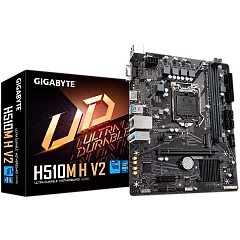 GIGABYTE Mainboard Desktop H510M H V2 (S1200, H510, 2xDDR4, HDMI, VGA, 1xPCIex16, 2xPCIex1, ALC887, Realtek GbE LAN, 4xSATA III, 1xM.2, USB 3.2, USB 2.0, mATX, Retail)