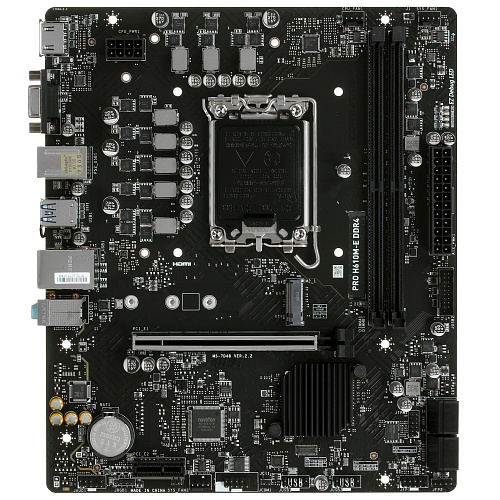 Матплата MSI PRO H610M-E, iH610, S1700, mATX, 2DDR-5, 1xPCI-Ex16, 4SATA, 1xM.2, VGA, HDMI, 12USB