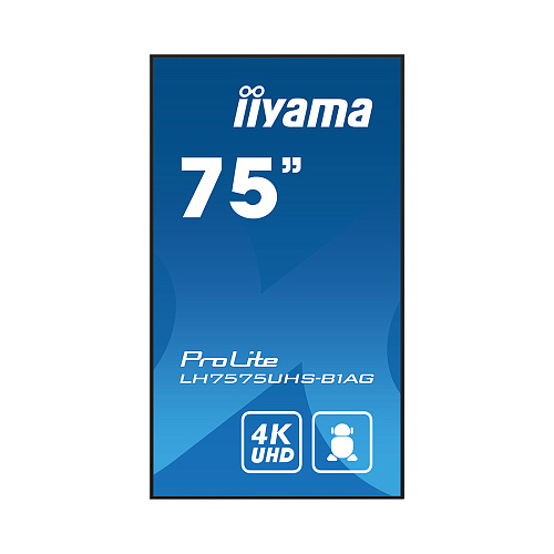 Монитор 75" iiyama ProLite LH7575UHS-B1AG,Black,IPS,3840x2160@60Hz,500кд/м2,1200:1,8ms,USB,3xHDMI,DP