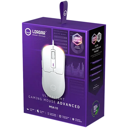LORGAR MSA10, Ultralight Wired Gaming Mouse Advanced, white