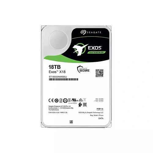 Корпоративный жесткий диск 18Tb Seagate EXOS X18 SATA3 3.5" 256Mb 7200rpm ST18000NM000J